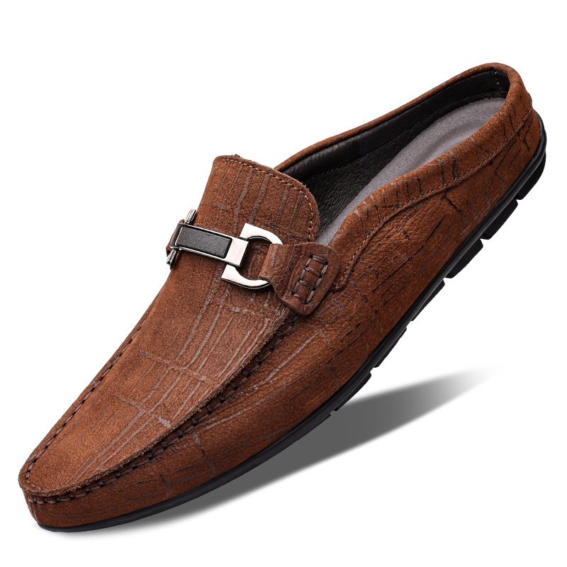 Casual Shoes Driving Casual Shoes Shoes Frosted Soft-sided Shoes Metal Buckle Men's Glove Shoes_vogvips.com