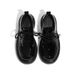 Bottom Small Leather Women's Shoes, Black Patent Leather, England Style Lace Up Height Increasing Casual Shoes,_vogvips.com