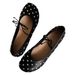 In-stock Sheepskin Version~.2024 Spring New Vintage Round-toe Slip-on Loafers With Elegant Rhinestones And Flat Soles_vogvips.com