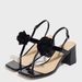 2025 Cross-Border New European And American Sexy Three-Dimensional Flower Decoration Black Toe Clip Back Strap Chunky_vogvips.com