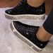 shoes. 2026 Spring And Autumn New Sequin Lace Up Sports For Large Women's Shoes_vogvips.com