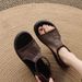 Genuine Soft Leather Sandals For Women, 2026 Summer New Style, Flat-soled, Velcro Closure, Casual Open-toe Soft-soled_vogvips.com