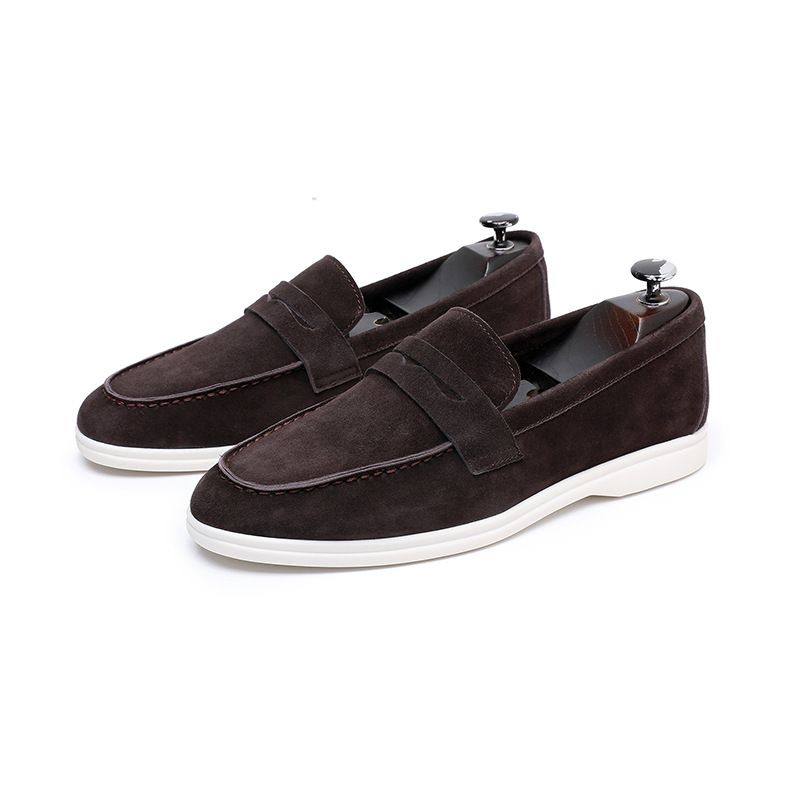 Men's Shoes Casual Slip On Loafers For Men, Genuine Leather Suede, Breathable And Comfortable._vogvips.com