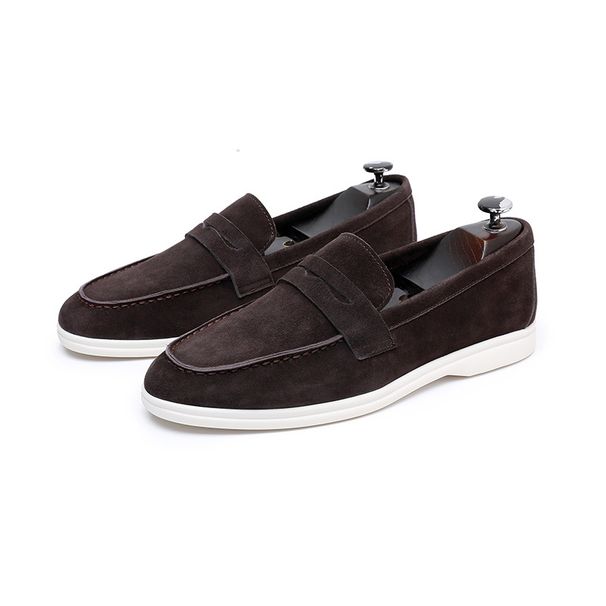 Men's Shoes Casual Slip On Loafers For Men, Genuine Leather Suede, Breathable And Comfortable._vogvips.com
