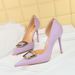 626-K9 European And American Style Nightclub High-heeled Shoes, Stiletto Heel, Shallow Mouth, Pointed Toe, Side Cutout,_vogvips.com