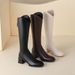 2025 New Elastic Square Toe Chunky Heel V-Cut Long For Women With Back Zipper Slimming Over-the-Knee High Riding Boots_vogvips.com