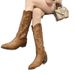 Western Cowboy For Women, Long 2025 New Summer Embroidered Chunky Heel High Boots, Riding Boots_vogvips.com