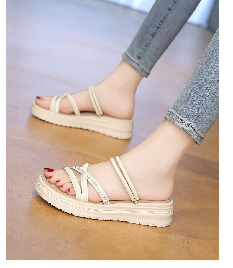 Women's 2025 New Summer Fairy Style One-Strap Roman Beach Sandals_vogvips.com
