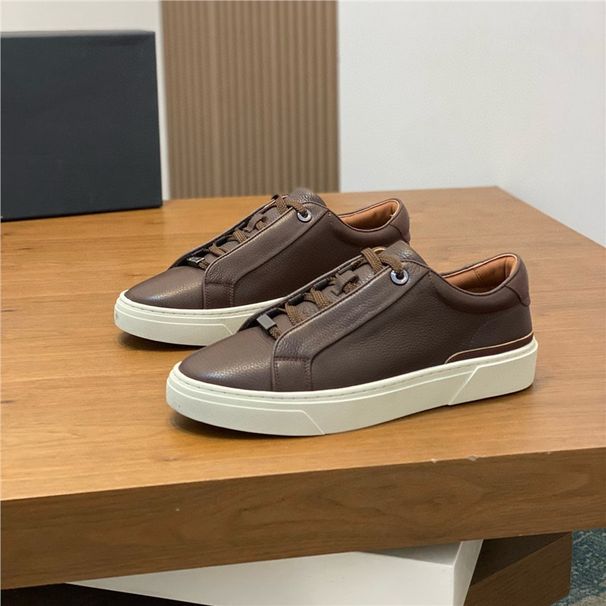 Trendy Brand Genuine Leather Casual White Sneakers 2025 New European High-End Men's Sports Shoes_vogvips.com