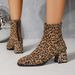 2025 Autumn Winter New Square Toe Back Zipper Elegant High Fashion Export Cross-Border Large Size Chunky Heel Short_vogvips.com