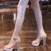 Unique Design Transparent High-heeled Shoes, New Summer Fashion Trend, Waterproof Platform, Ultra-high Thick Heel,_vogvips.com