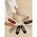 Princess Boat Soft Knitted Square Toe Single Women's Shoes Egg Roll Woven Flat Sole Loafers Breathable_vogvips.com