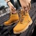 New Leather Spring Men's Shoes High-top Men's Heightening Tooling Martin Boots_vogvips.com