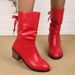 New Plus Size Fashion For Women In Autumn Winter, With Sloping Heel And A Pointed Midsole, Women's Martin Boots_vogvips.com