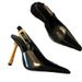 Spring Mini Gold Bar Sandals, Low Cut Square Toe, Patent Leather, Open Side Toe, High Heel, Metal Buckle, Pointed Toe, Fashionable Women's Shoes_vogvips.com