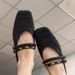 In Stock~Summer Outdoor Sandals, Square-toed Flat Mules, Woven Hollow-out Closed-toe Half-slippers For Women_vogvips.com