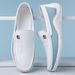 2024 Summer leather shoes soft leather men's shoes soft bottom men's business casual white shoes British fashion slip-on peas shoes_vogvips.com