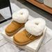 SHLIANG Suede Buckle Decor Ankle Boots Women Winter Warm Thicken Plush Snow Boots Woman Thick Sole Non Slip Platform Cotton Boots X0058_vogvips.com