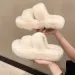 Women Fluffy Faux Fur Platform Slippers 4CM Low Heel Open Toe Anti Slip Warm Plush Indoor Home Slides Shoes_vogvips.com