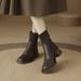 ShoeVault Chunky Knitted Short For Women 2025 Autumn Winter New High Heel Slim Versatile British Style Martin Stretch Sock Boots_vogvips.com