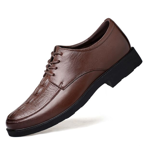 Lace-up Men's Shoes Doudou Shoes Casual Shoes Soft-soled Leather Shoes Lazy Shoes_vogvips.com
