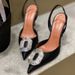Women's Shoes Oval Rhinestone Buckle Closed Toe Sandals Celebrity Pointed Toe Stiletto Hollow Banquet High Heels_vogvips.com