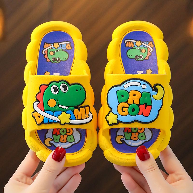 Summer Cartoon Dinosaur Soft Bottom Non Slip Children's Slippers_vogvips.com
