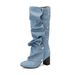 Fall And Winter New Melard Western Cowboy Long Women's Heeled Riding Boots Fashionable And Versatile Wear Comfortable Lightweight Personalized_vogvips.com