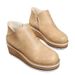 Autumn And Winter New Short Large Women's Shoes Round Toe Thick Sole Slope Heel Side Zipper Casual Boots_vogvips.com
