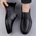 Loafers Men's Leather Shoes Soft Sole Lace-Up Dress Men's Shoes Wind Round Head Lace-Up Casual Shoes Work Shoes_vogvips.com