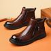 Men's Shoes Wool Velvet Warm High-top Men's Sot-soled Casual Leather Boots Martin Boots Tide_vogvips.com