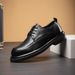 Euro Step Brogue Men's Handmade Genuine Casual Soft Sole Lightweight Height Increasing British Style Business Formal Leather_vogvips.com