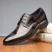 Men's Brogue Oxford Shoes With Faux Metal Brushed Upper - Breathable Rubber Sole, Comfortable EVA Insole, Classic Business Casual Style_vogvips.com