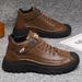 European Warm Series Autumn Winter New Fleece-Lined Warm Cotton Men's Outdoor Casual Leather Shoes Trendy Versatile Low-Cut Martin Boots_vogvips.com