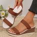 New Plus Size Women's Sandals, Fashionable And Casual Wedge Heel Thick Soled Sandals_vogvips.com
