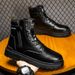 Autumn And Winter High Top Outdoor Versatile Boots Dress Fashion Martin Men's Work Shoes_vogvips.com
