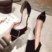 2025 New High Heels: Black Sexy Stiletto French Style Pointed Toe Shallow Hollow Out Trendy Women's Shoes_vogvips.com
