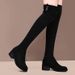 Over-the-Knee Long For Women 2024 Autumn Winter New Fleece-Lined Slimming High Chunky Heel Suede Stretch Slim Boots_vogvips.com
