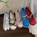 Pink Ballet Flats With Hidden Wedge For Women, 2024 New French Style, Spring And Autumn Mary Jane Gentle Evening Shoes_vogvips.com