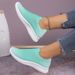 Large Size Knitted Women's 2025 New Flat Bottomed Comfortable Fit Sports And Leisure Shoes_vogvips.com