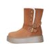 Weiwei Lady 678-88 Thick-Soled Snow Boots For Women, Winter Fleece-Lined, Thickened, Dual-Wear, Non-Slip, Mid-Calf, Northeast Cott_vogvips.com