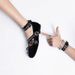 Blue Satin Single For Women, Spring And Autumn New Fashion Versatile Cross Metal Buckle Ballet, Comfortable Granny_vogvips.com