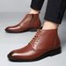 Men's Leather Boots Warm Thickened Fluffy Snow Boots Men's Shoes High Top Leather Shoes_vogvips.com