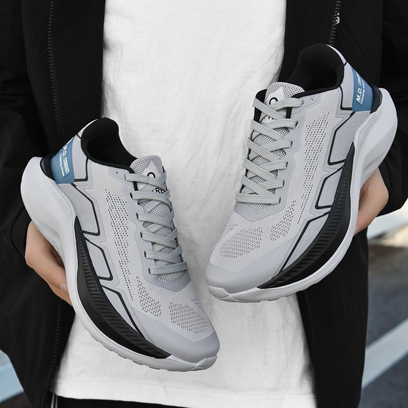 Summer fashion sports shoes with thick soles lightweight breathable flying woven running shoes for men and teenagers_vogvips.com