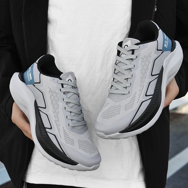 Summer fashion sports shoes with thick soles lightweight breathable flying woven running shoes for men and teenagers_vogvips.com