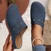 2025 Foreign Trade Summer New Women's Closed-Toe Thick-Soled Slippers Cross-Border Large Size Round-Toe Backless Casual_vogvips.com