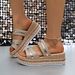 Women's Shoes Ladies' Large Size Rope Bottom Platform Thick Bottom Women's Sandals Buckle Wedge Heel Fish Mouth Women's SandalsGolden Shoes_vogvips.com