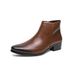 European Warm Series Spring And Autumn New Fashion Pointed Toe Leather Boots For Young Men, Outdoor Personality Color-Washed Martin Boots,_vogvips.com
