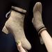 Plu Size Martin For Women, Britih Style, New Autumn Winter Sock High Heel, Elatic Boot, Chunky Heel Slim Short_vogvips.com