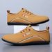 Suitable For All Seasons 2024 Summer Leather Men's Soft Sole Business Casual Shoes Flat British Style Slip-On Loafers_vogvips.com